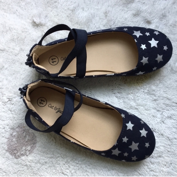 Cat & Jack like new dark blue Silver Stars slip on - Picture 8 of 11